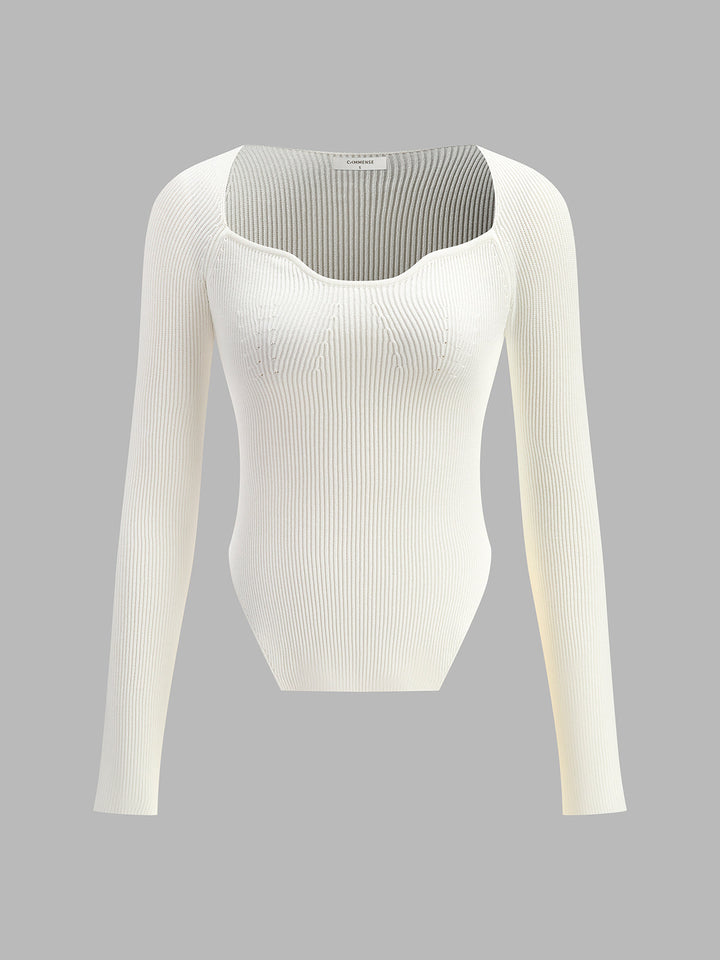Haut en tricot à manches longues cœur d'amour