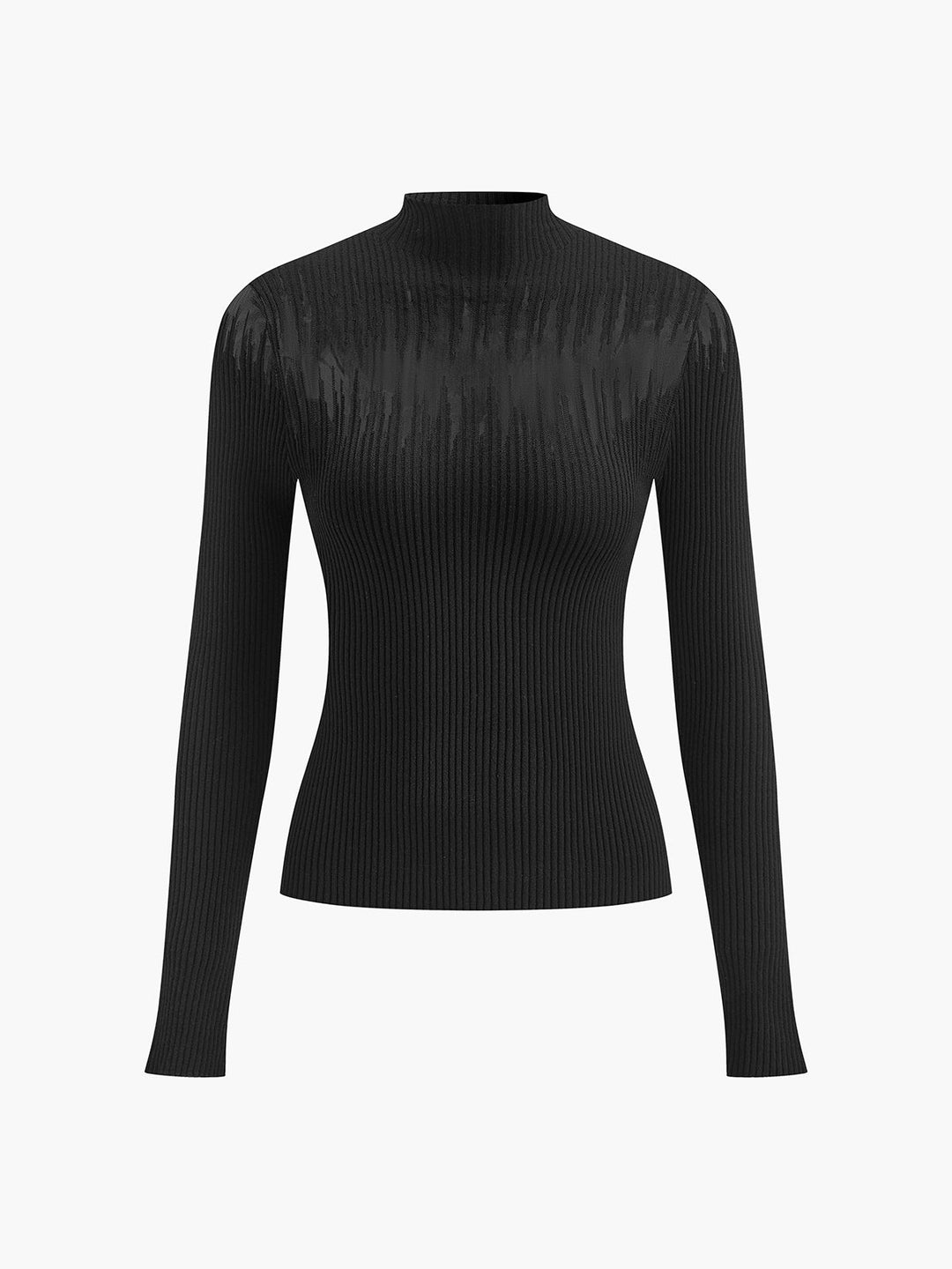 Haut en tricot transparent avec empiècement mock neck