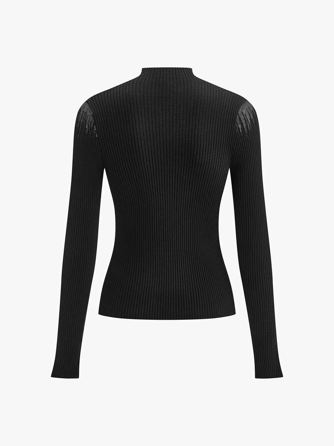 Haut en tricot transparent avec empiècement mock neck