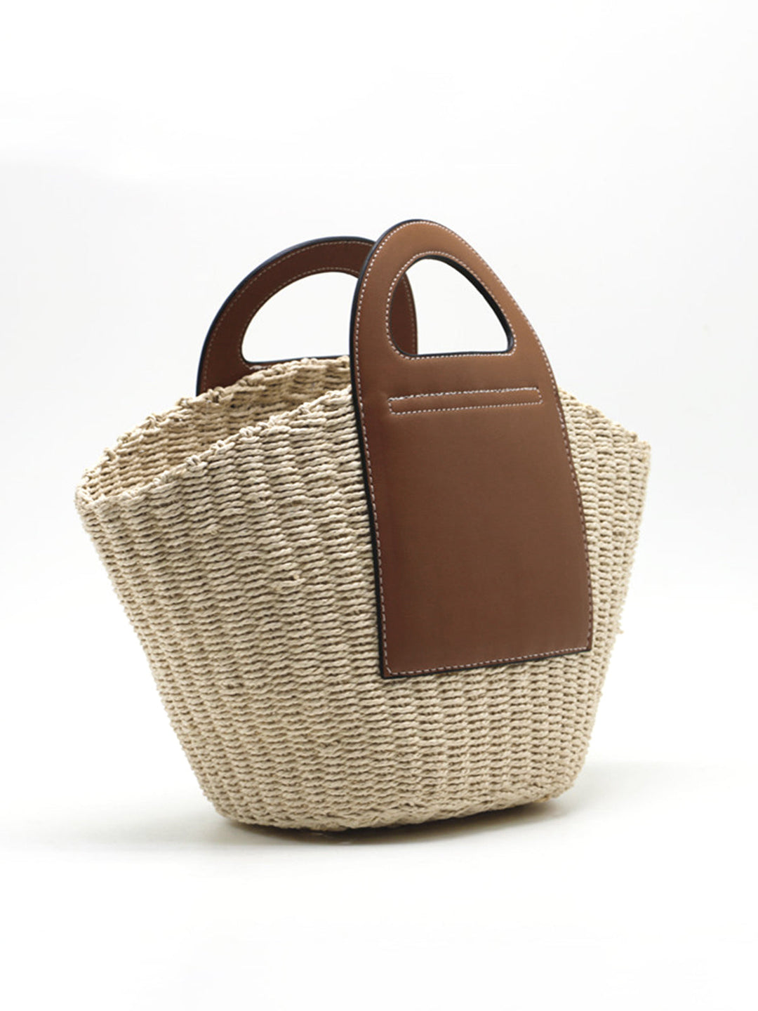 Sac Panier Paille Bicolore