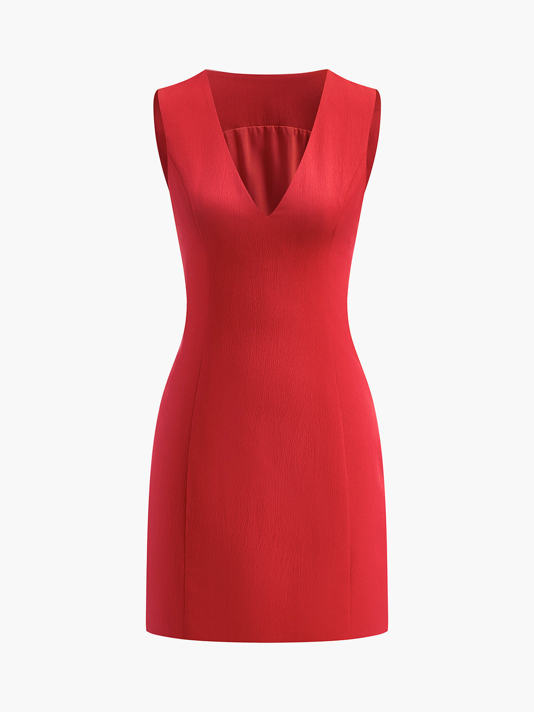 Robe Courte Sans Manches Col en V Douillet