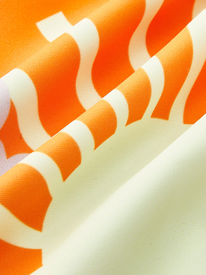 Maillot de bain une pièce à découpe arrière imprimé tropical
