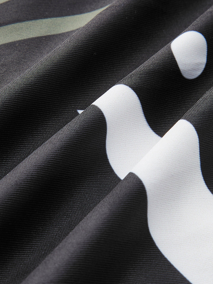 Maillot de bain une pièce à col bénitier avec imprimé géométrique