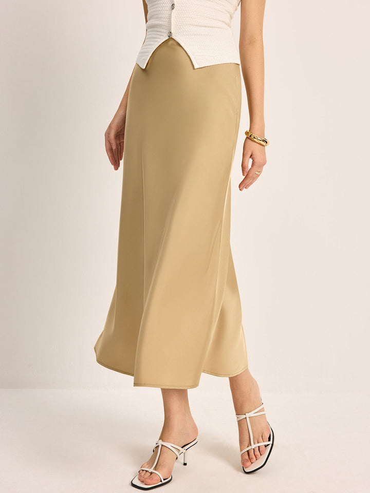 Jupon Satin Taille Haute