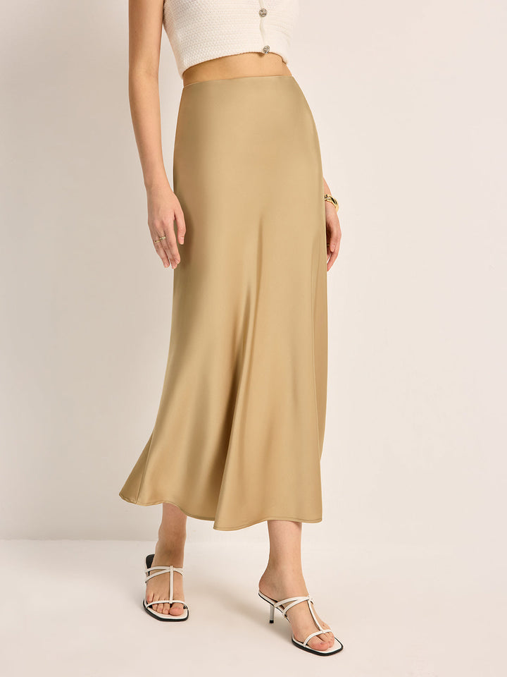 Jupon Satin Taille Haute