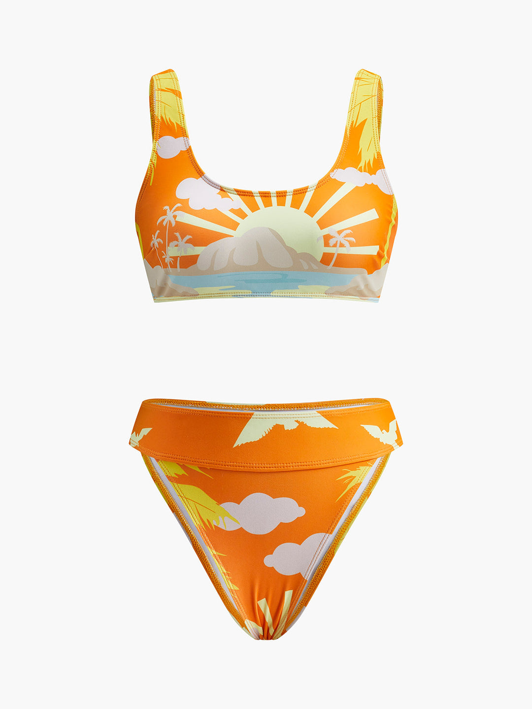 Ensemble bikini à imprimé tropical