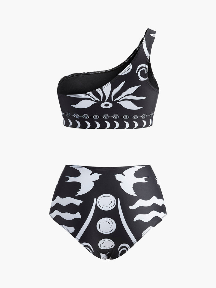 Ensemble Bikini Tribal à Une Épaule
