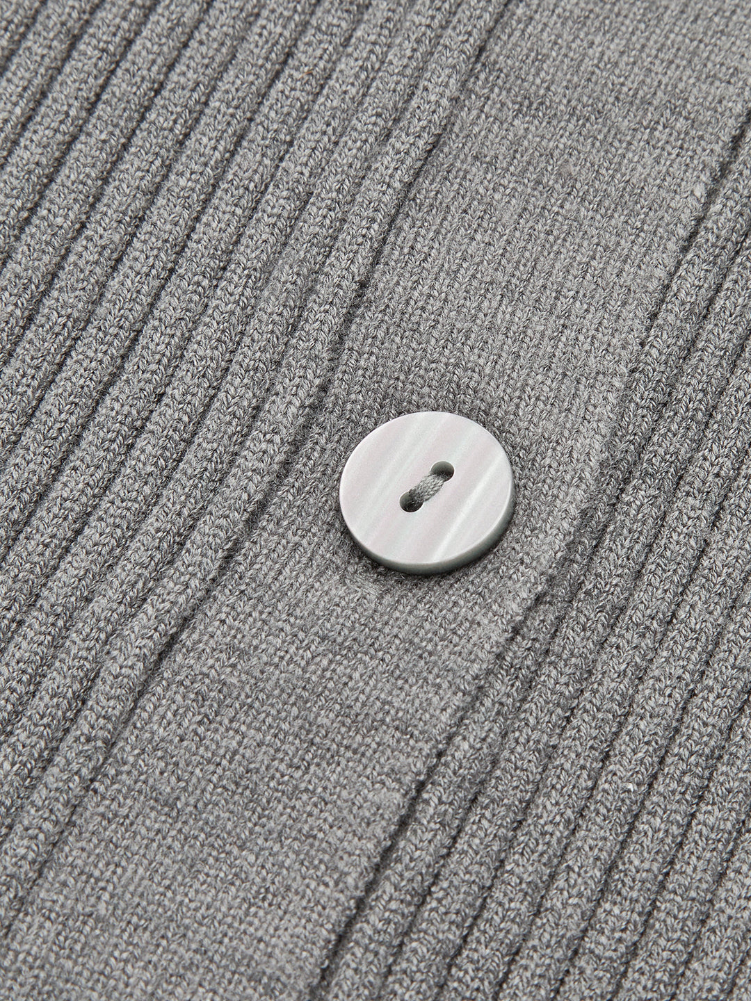 Cardigan Ajusté à Revers Côtelé