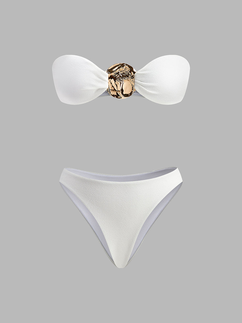 Bikini Détaillé Doré Avec Couverture