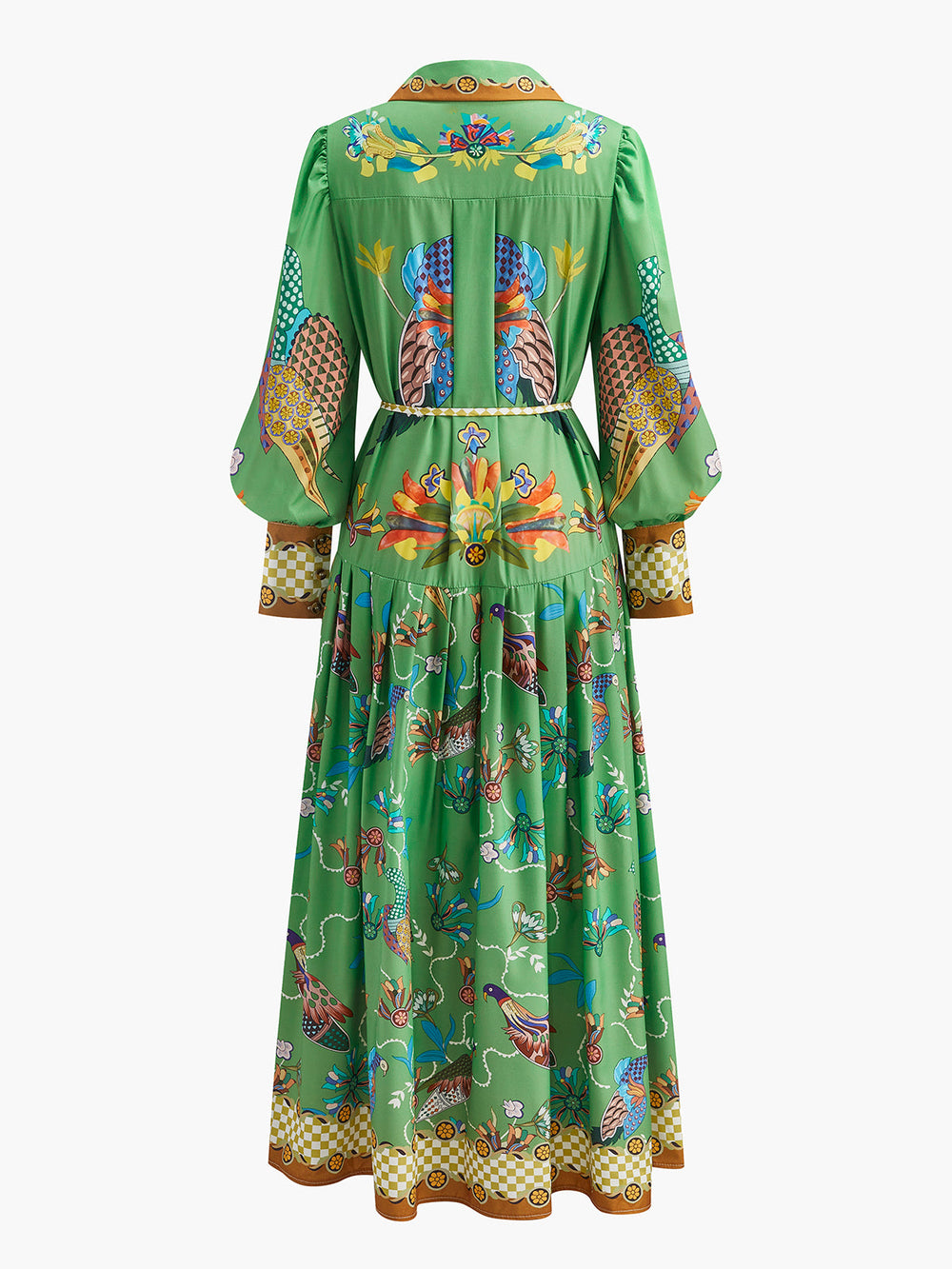 Boho Longue Manches Boutonnée Fleur Robe
