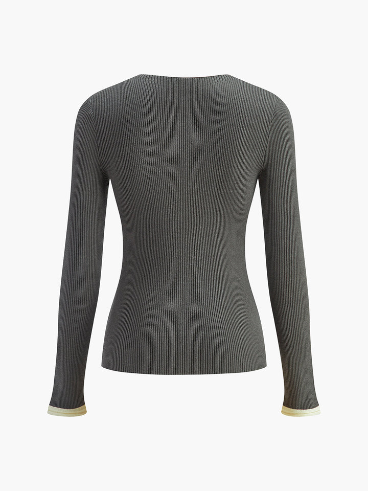 Cardigan en maille à boutons unis