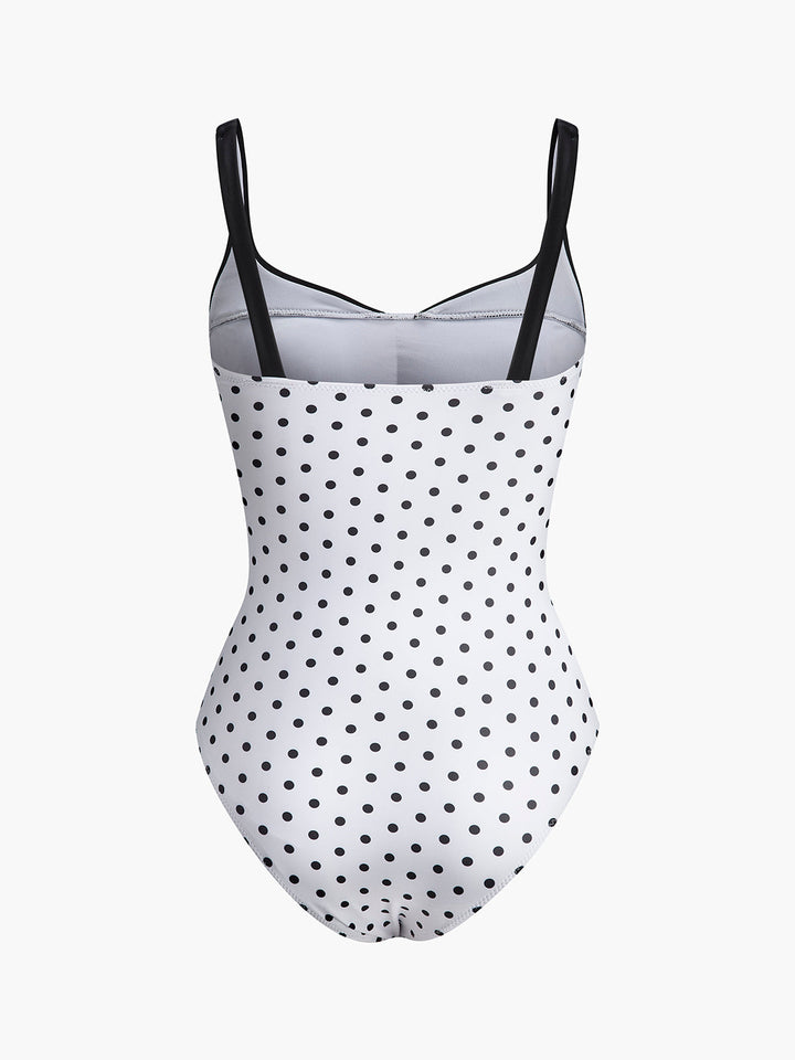 Maillot de bain une pièce à pois contrastés