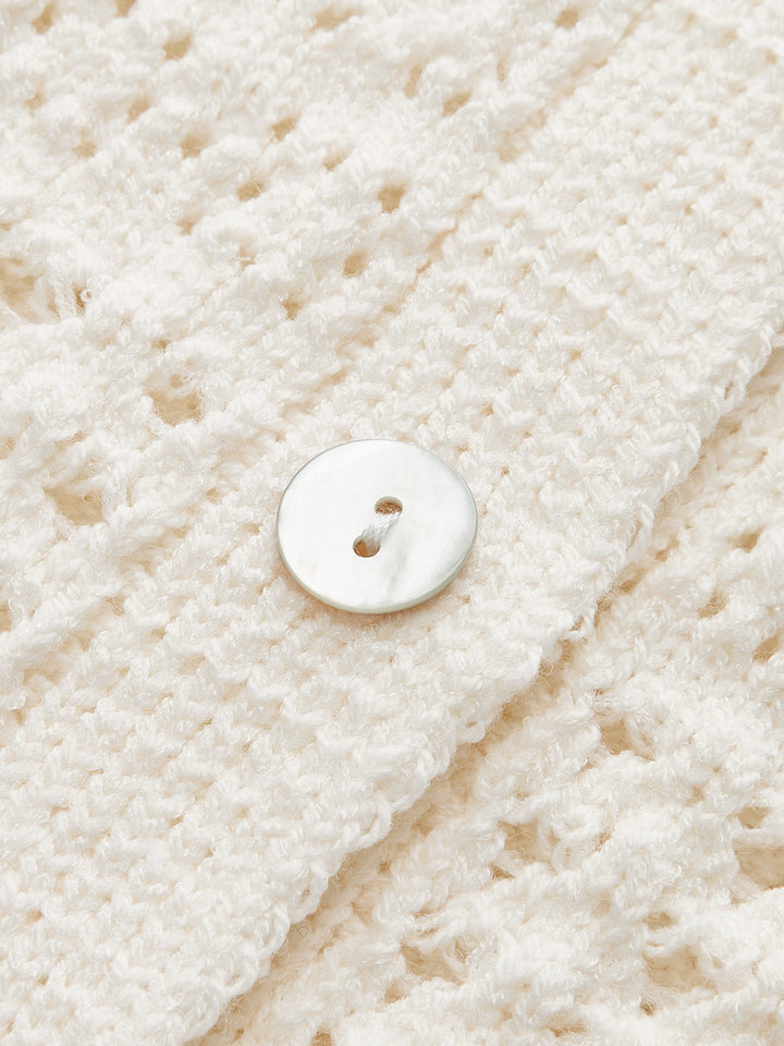 Cardigan en crochet à ourlet en dentelle