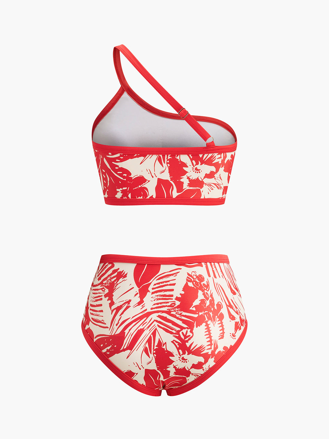 Ensemble Bikini Tropical à Épaule Unique