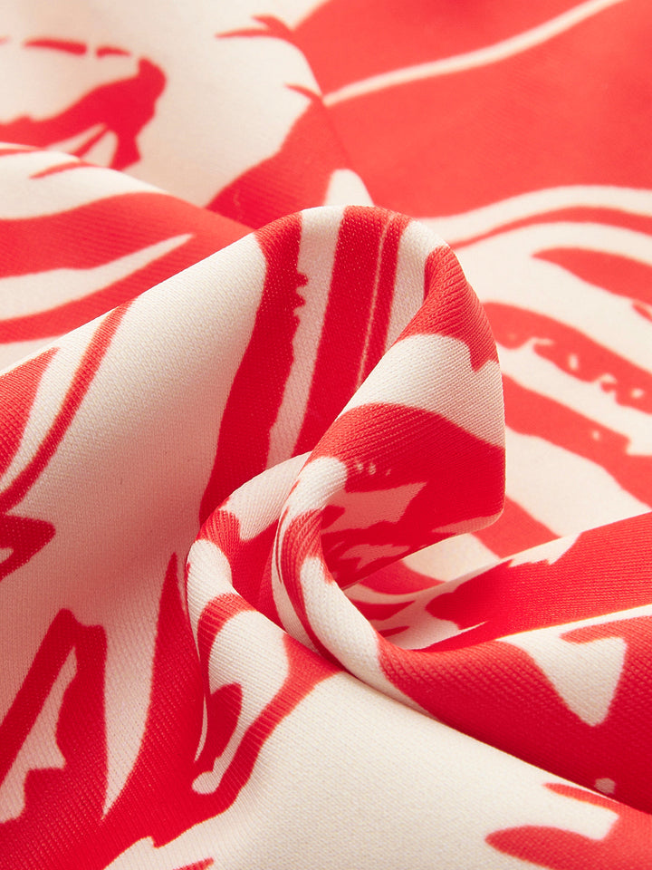 Ensemble de bikini tropical à une épaule