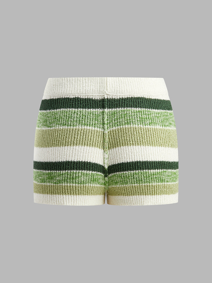 Short en maille rayée