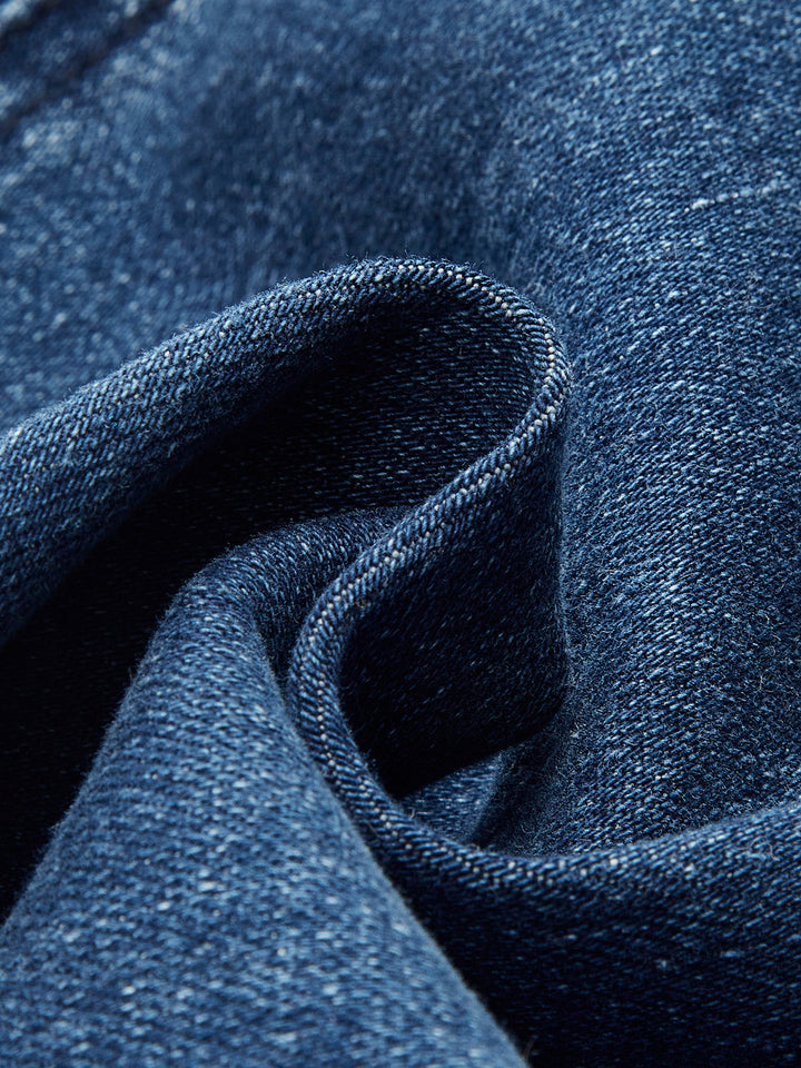 Jean Coupe Taille Haute Jambe Large à Poches