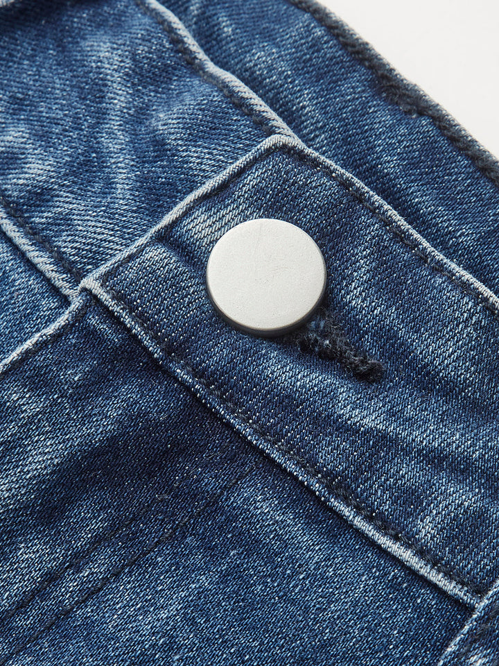 Jean Coupe Taille Haute Jambe Large à Poches