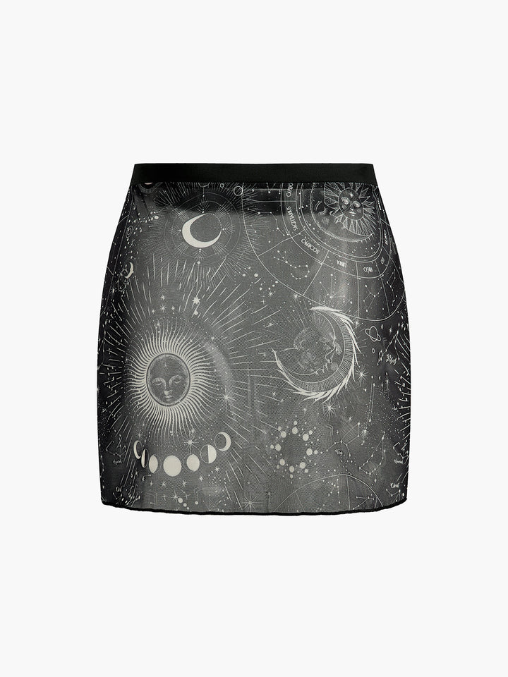 Jupe Trompeuse à Imprimé Astrologique