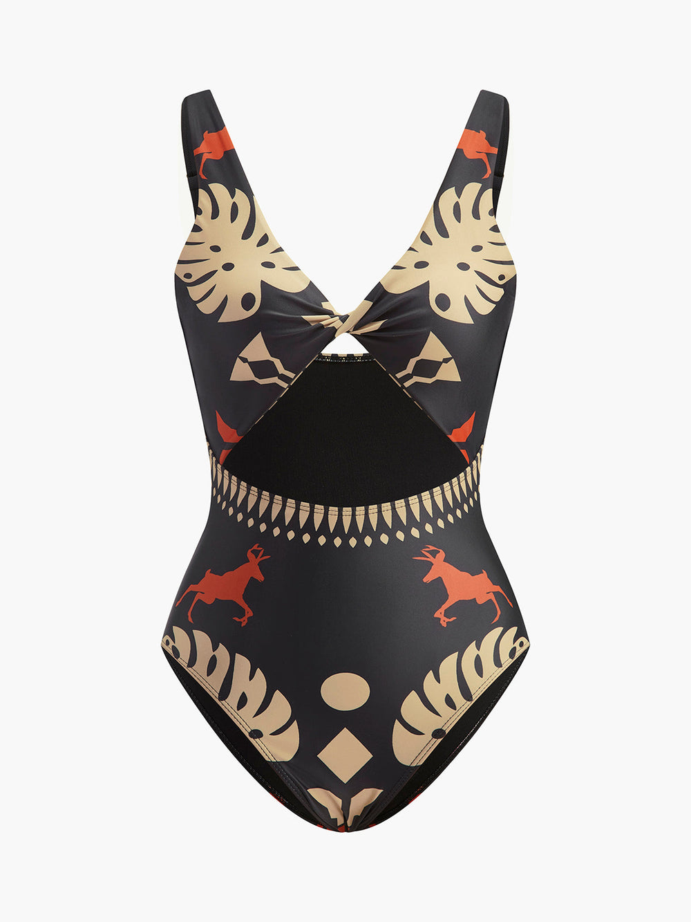 Maillot de bain une pièce imprimé découpé