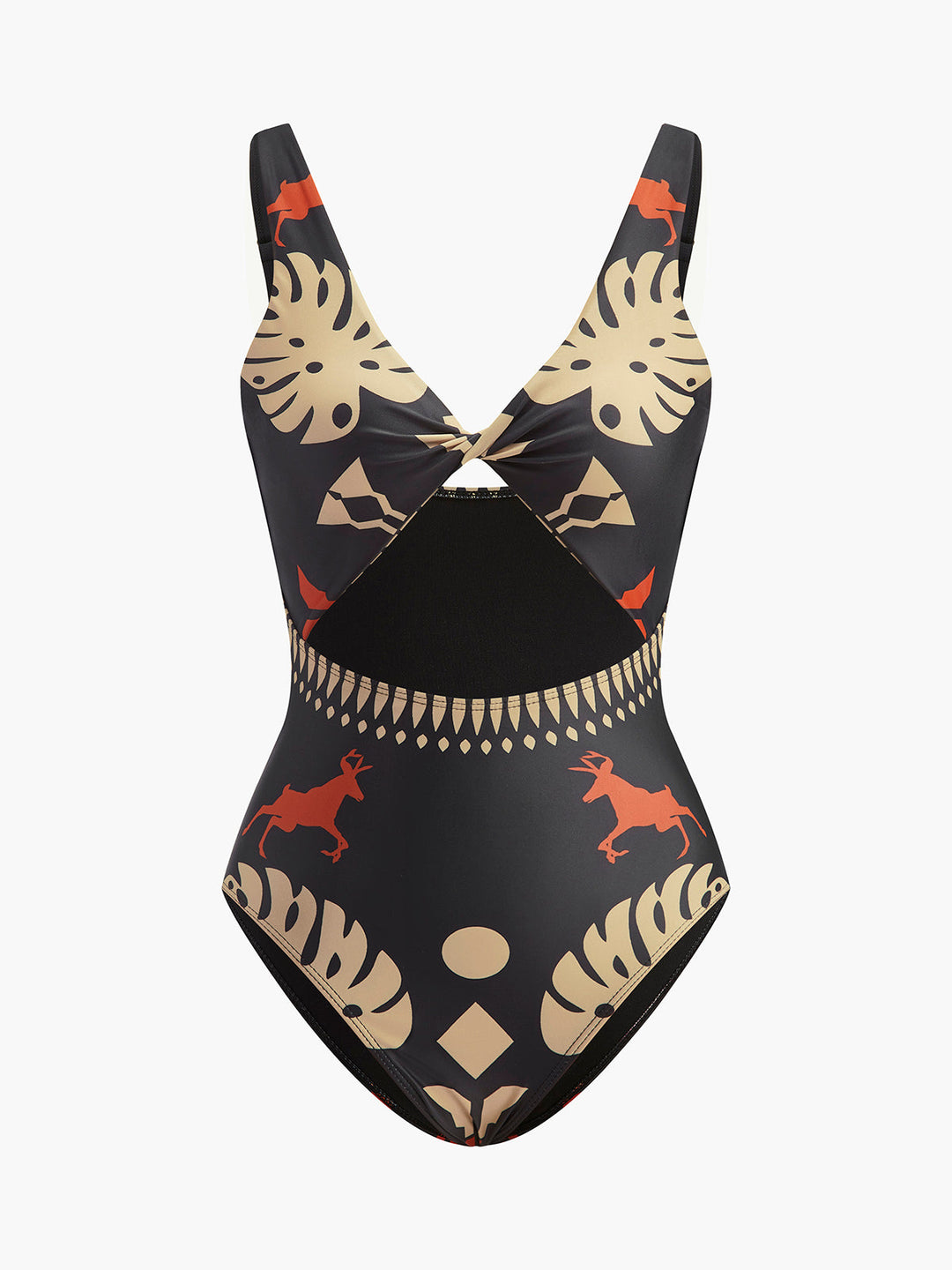 Maillot de bain une pièce imprimé découpé