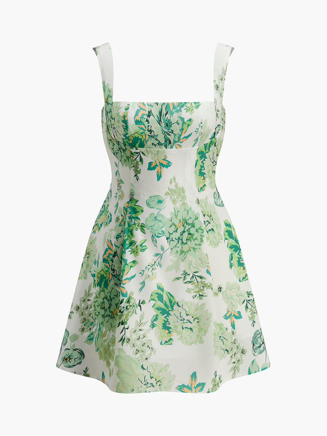 Robe Florale Dos Nu Noeud Col Carré
