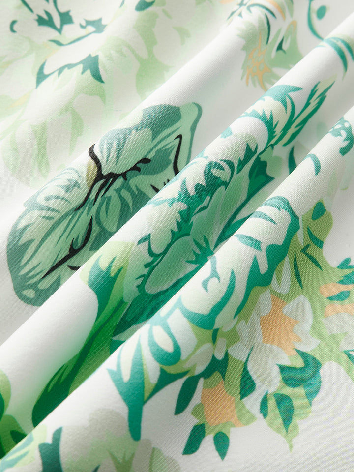 Robe Florale Dos Nu Noeud Col Carré