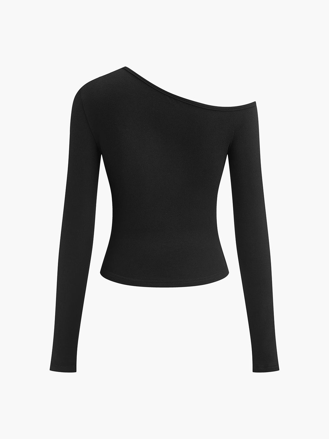 Chemise à manches longues décontractée avec découpe et épaule dénudée asymétrique