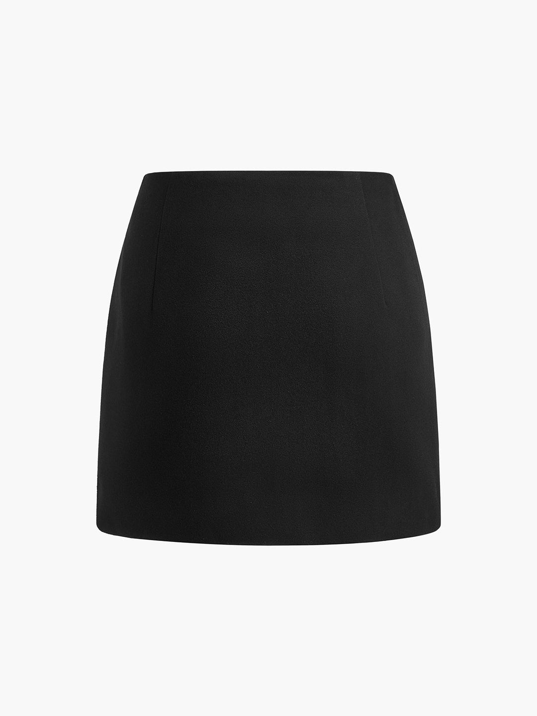 Jupe patineuse taille haute avec fente sans ceinture
