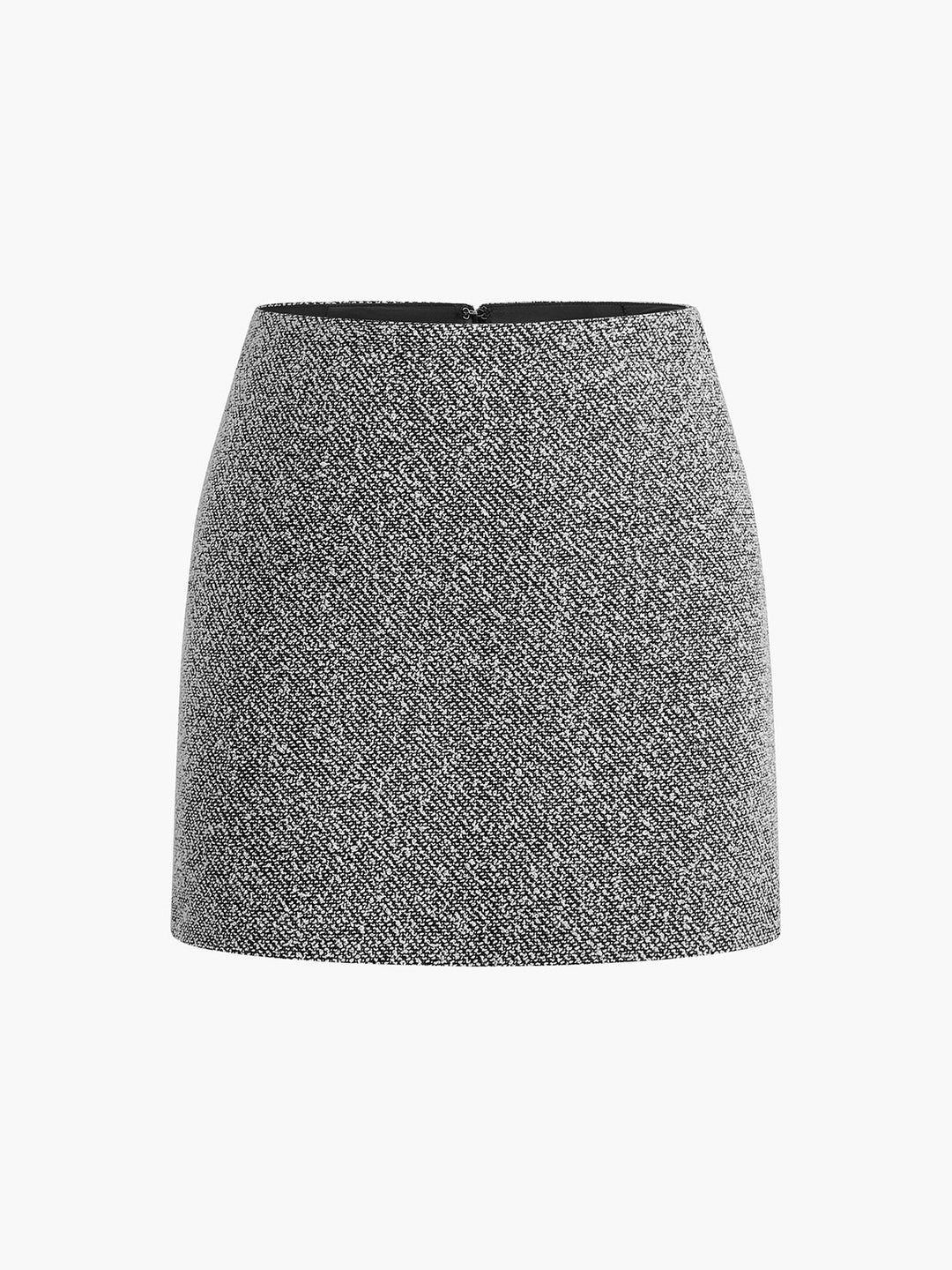 Jupe texturée en tweed avec fermeture éclair