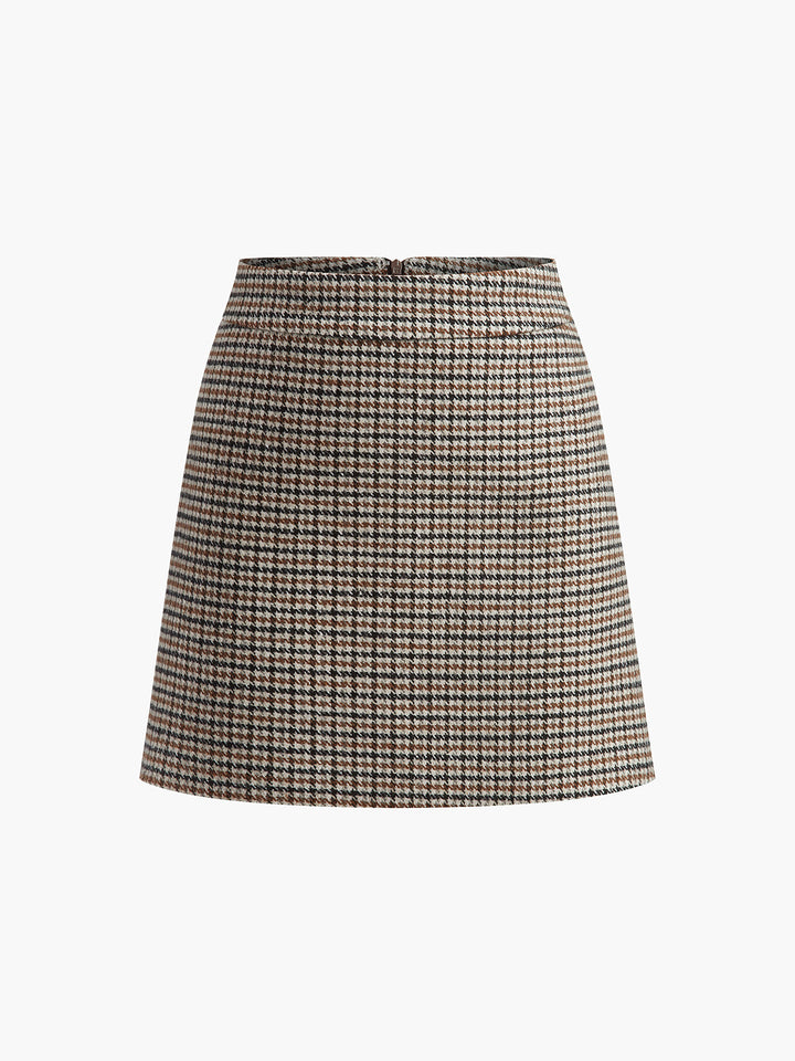 Jupe Courte Patineuse Pied-de-Poule