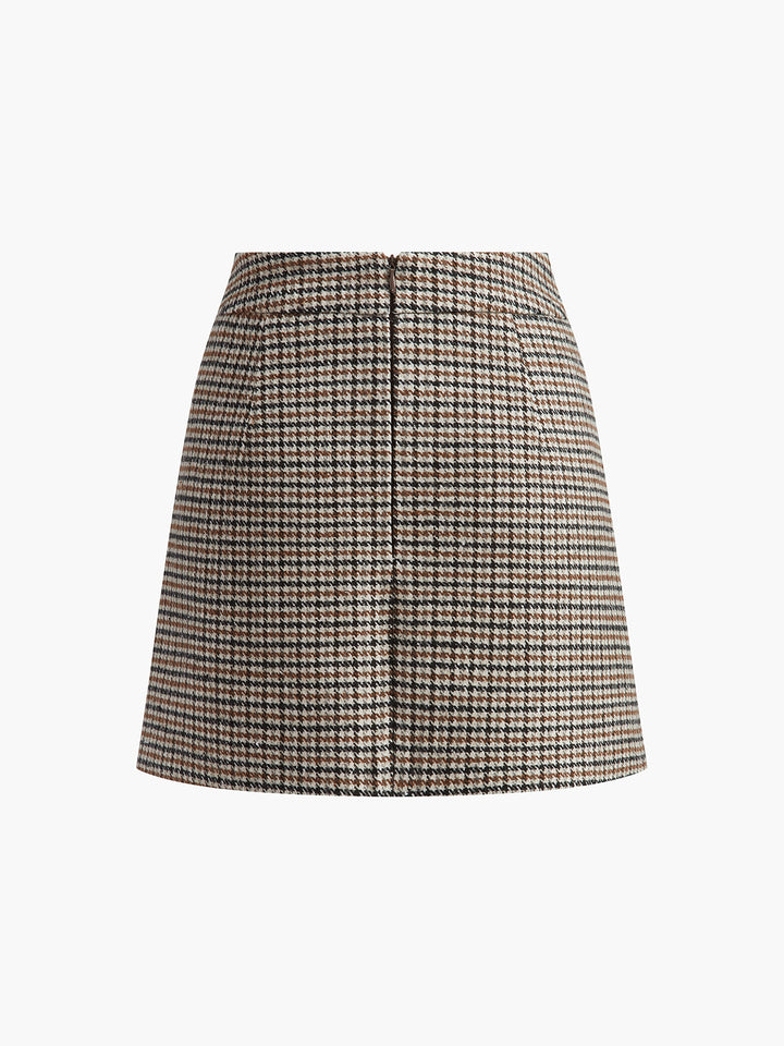 Jupe Courte Patineuse Pied-de-Poule