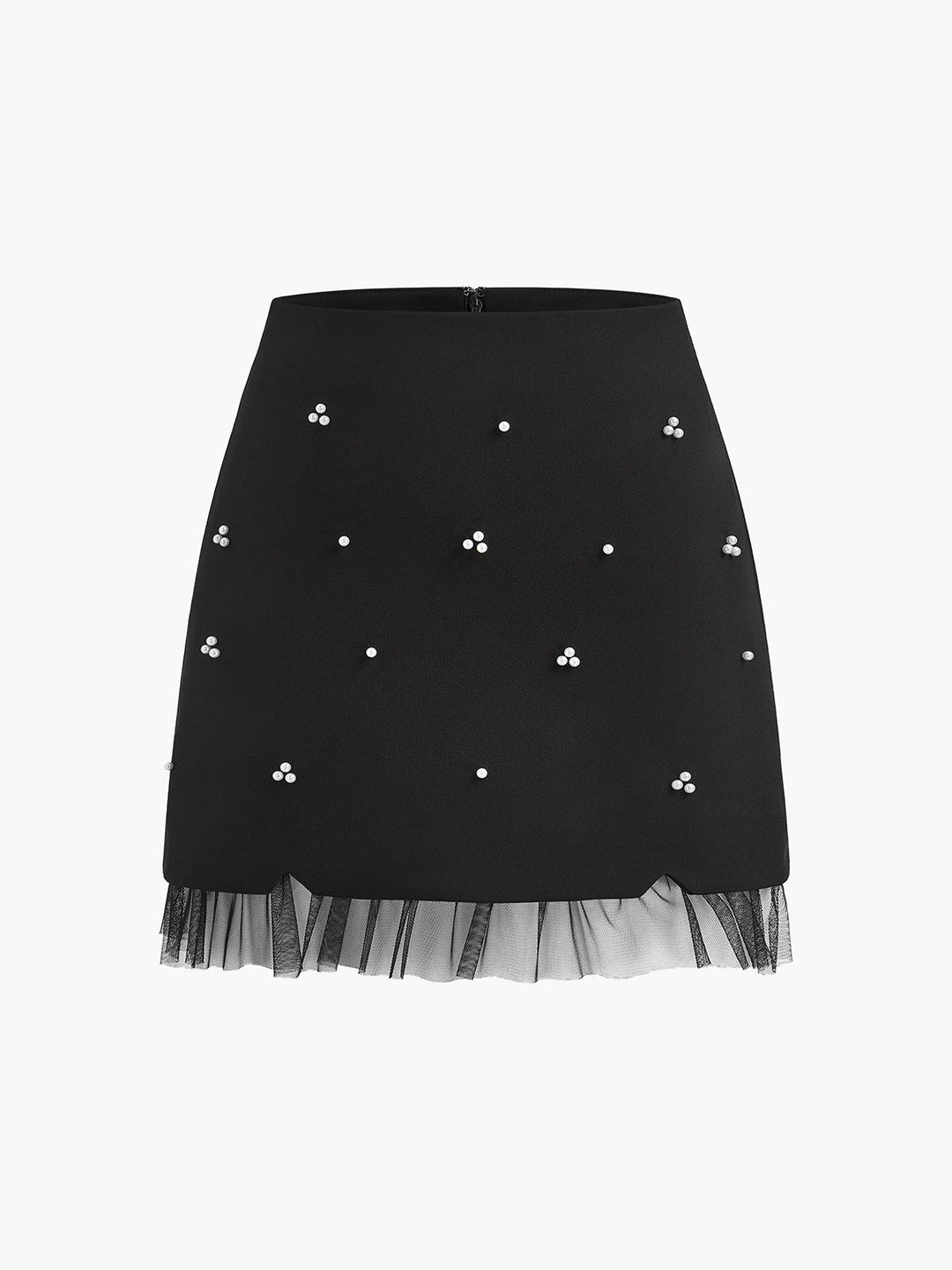 Jupe patineuse en tulle brodé