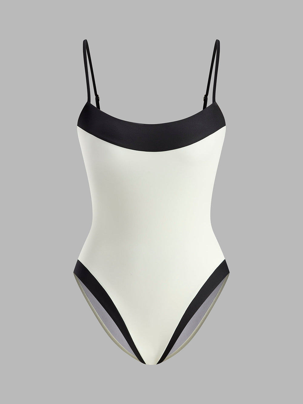 Maillot de bain une pièce à fines bretelles avec bordure contrastante