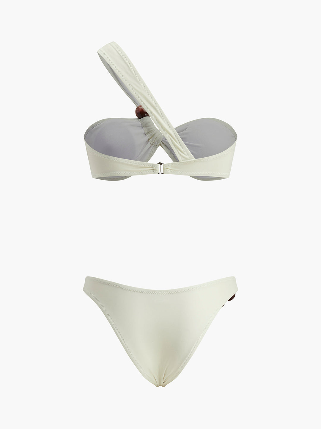Ensemble de bikini bandeau orné de perles en bois