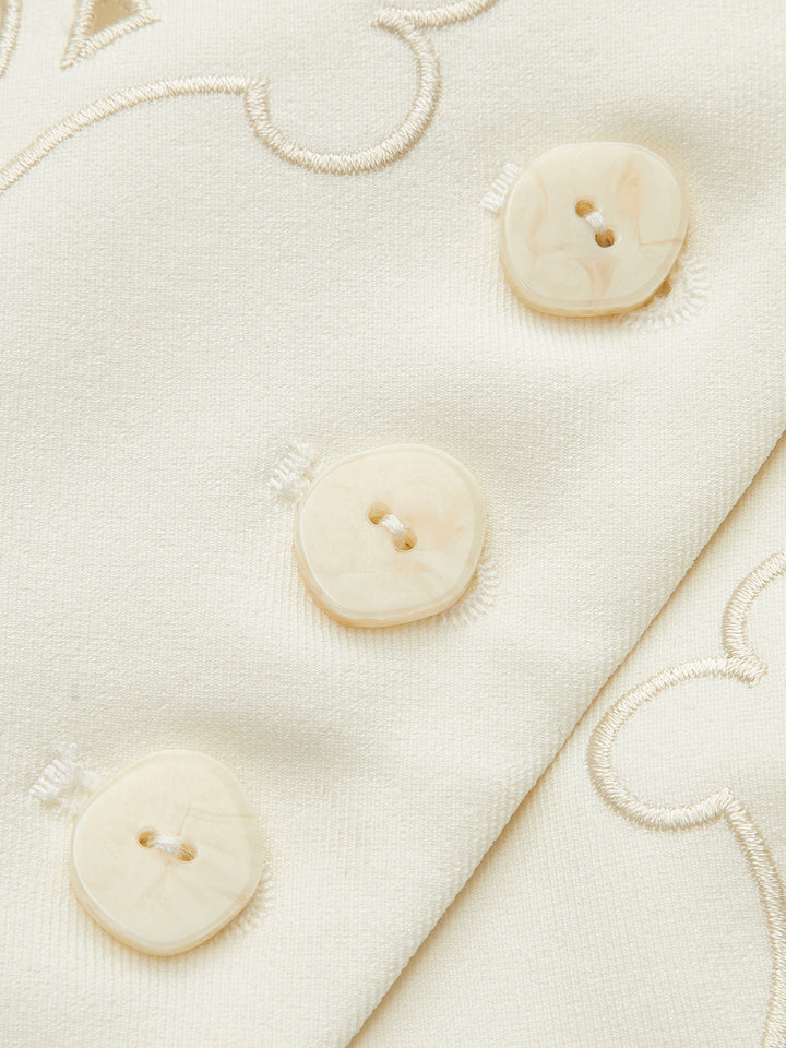 Gilet à Veste Détaillé avec Boutons Brodés