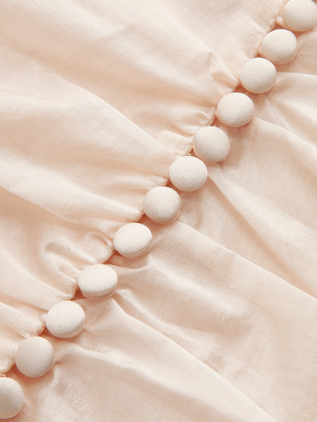 Blouse Col V Froncé Semi-Transparente en Mousseline