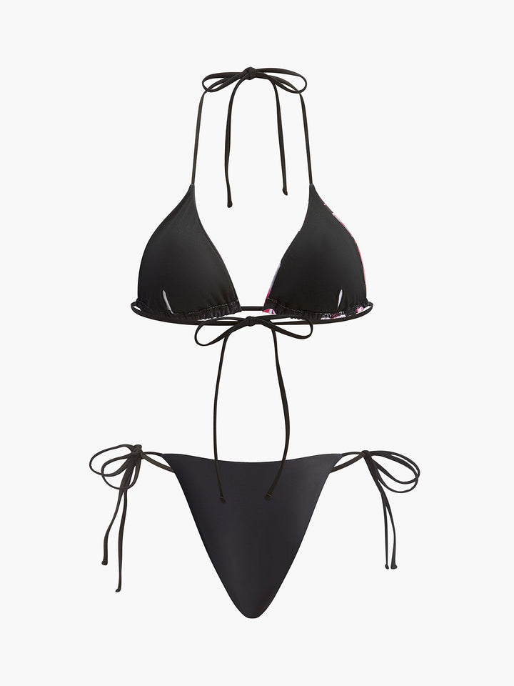 Bikini Imprimé Floral Avec Jupe en Maille