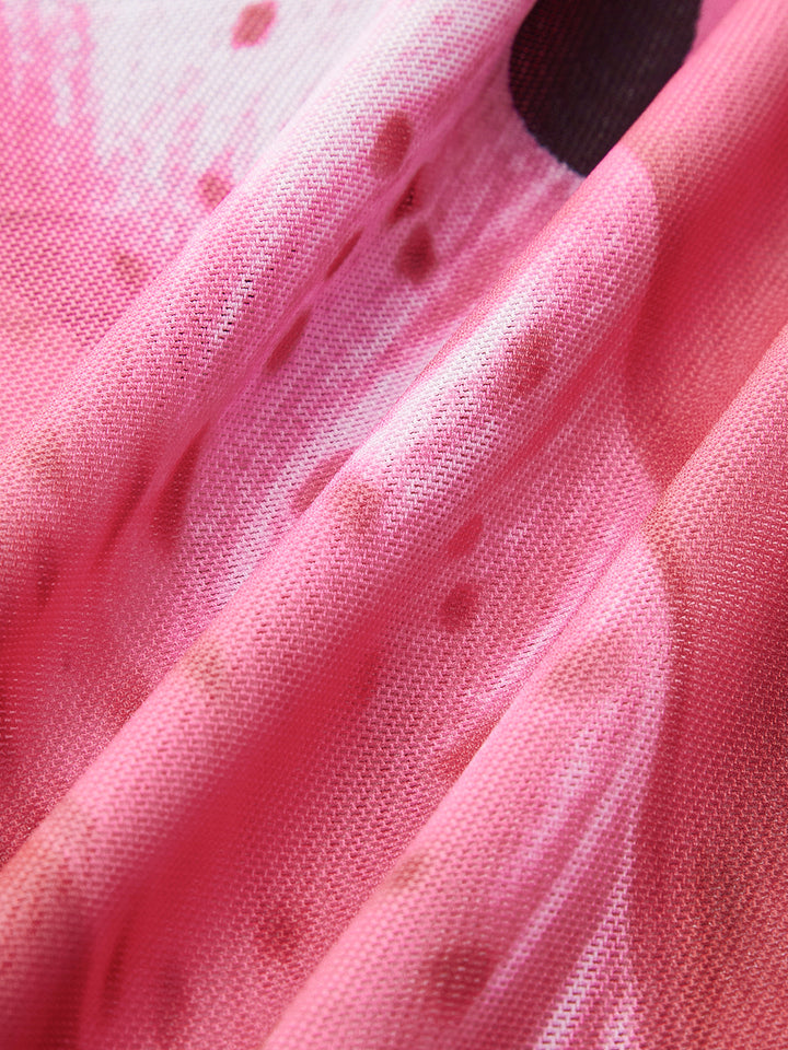 Bikini Imprimé Floral Avec Jupe en Maille