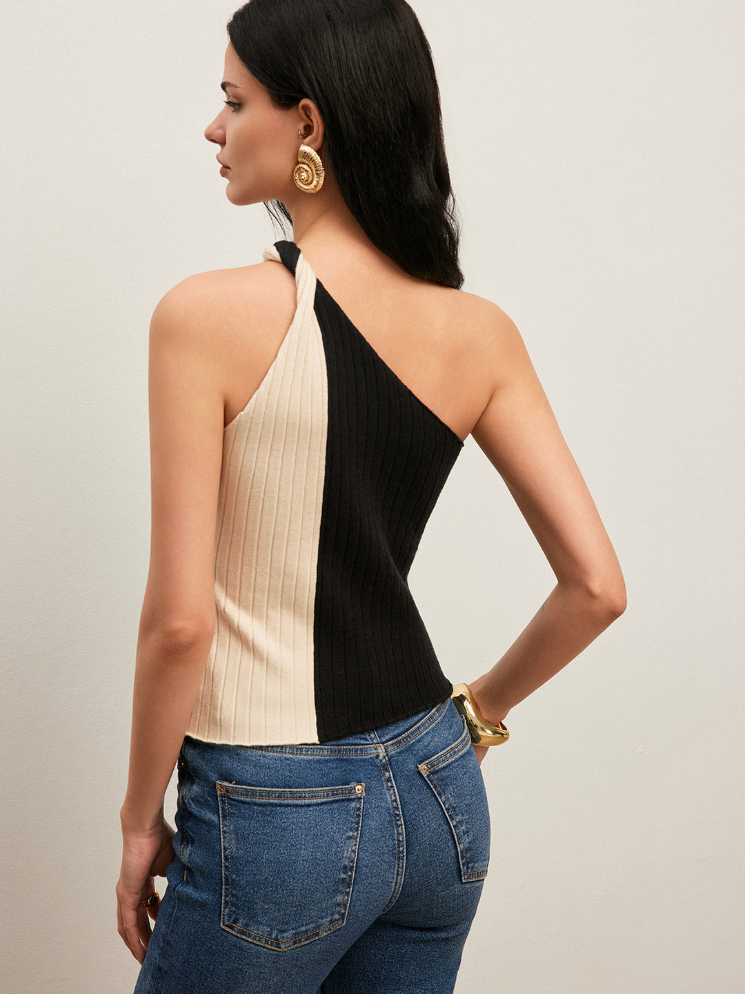 Haut Bardot Color Block