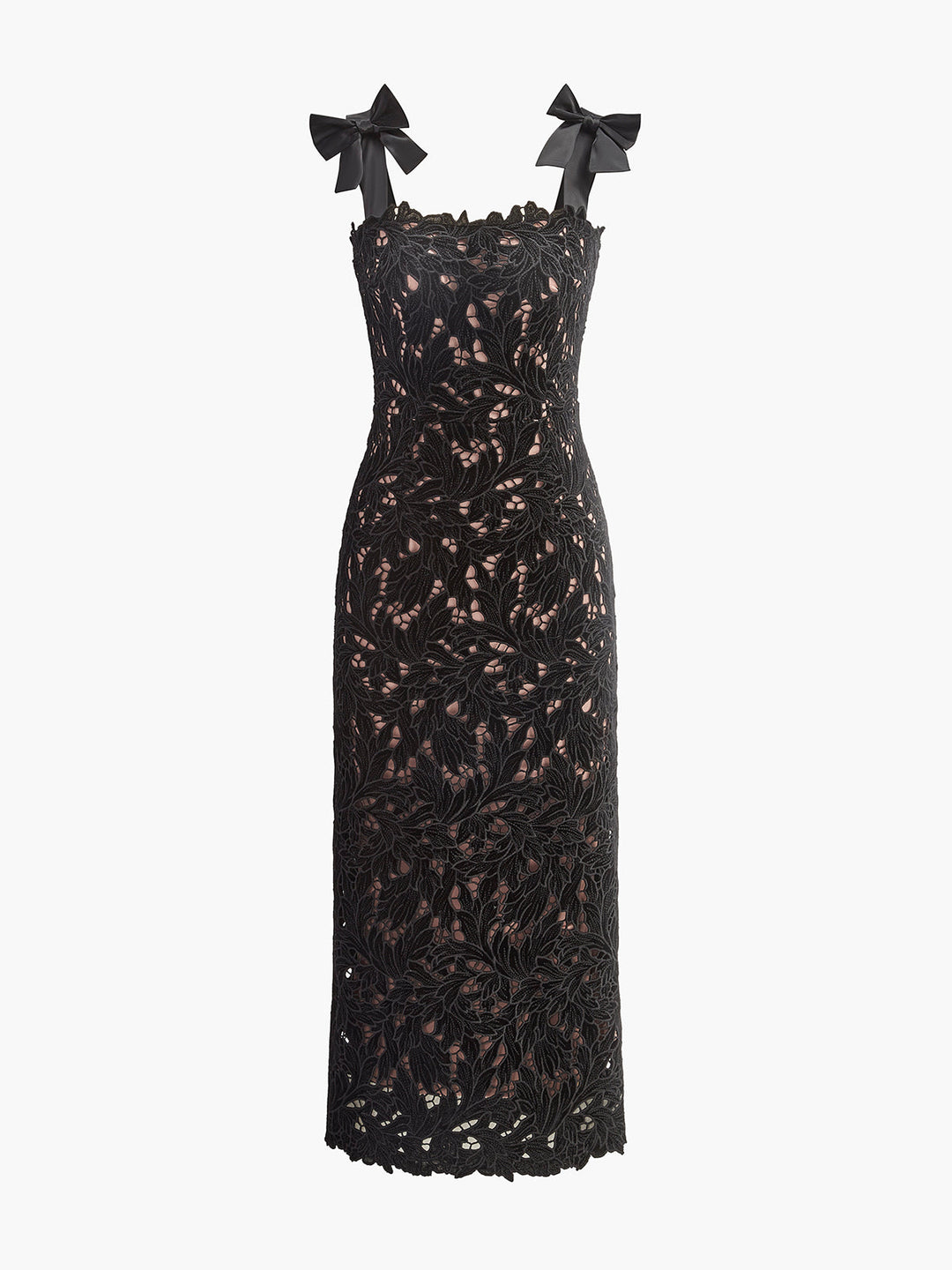 Robe à Bretelles à Volants en Jacquard Fleur
