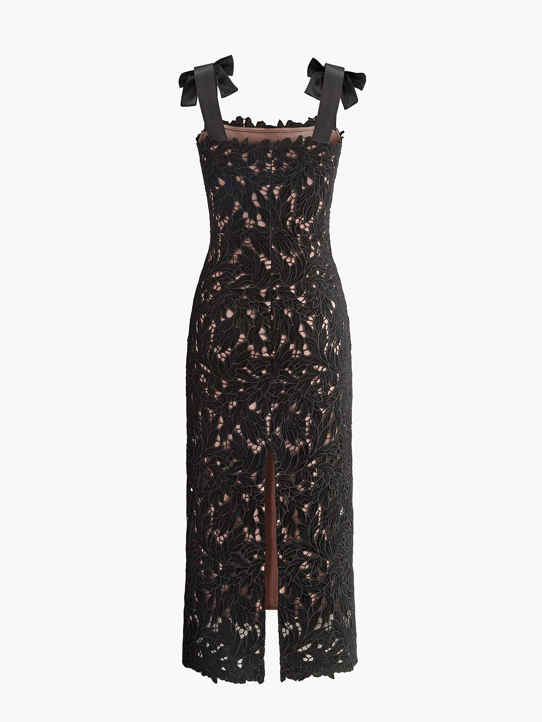 Robe à Bretelles à Volants en Jacquard Fleur