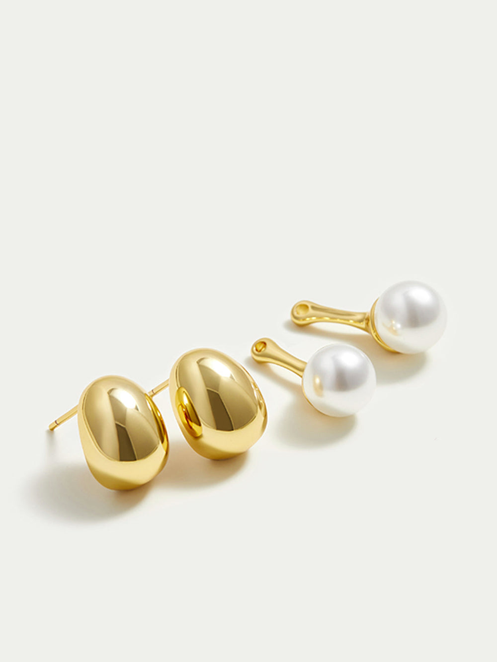 Boucles d'oreilles détachable en forme de grain doré