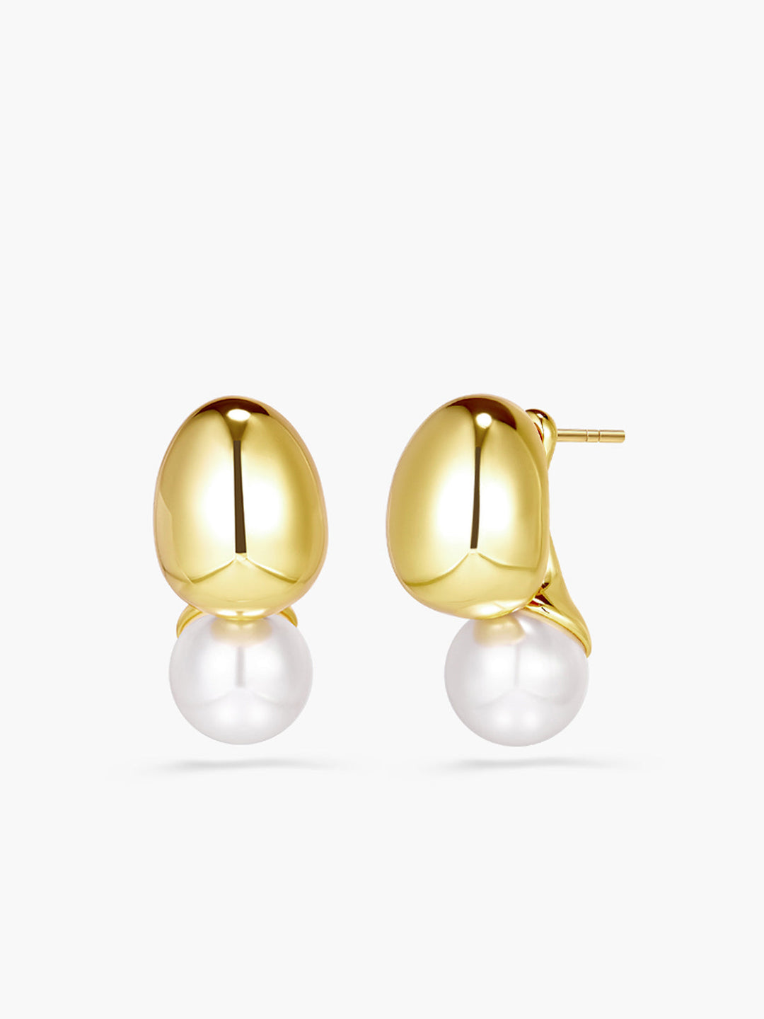 Boucles d'oreilles détachable en forme de grain doré