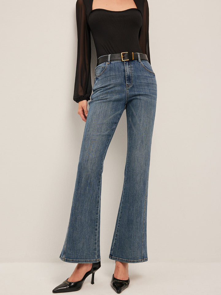 Jeans Évasés Taille Mi-Haute