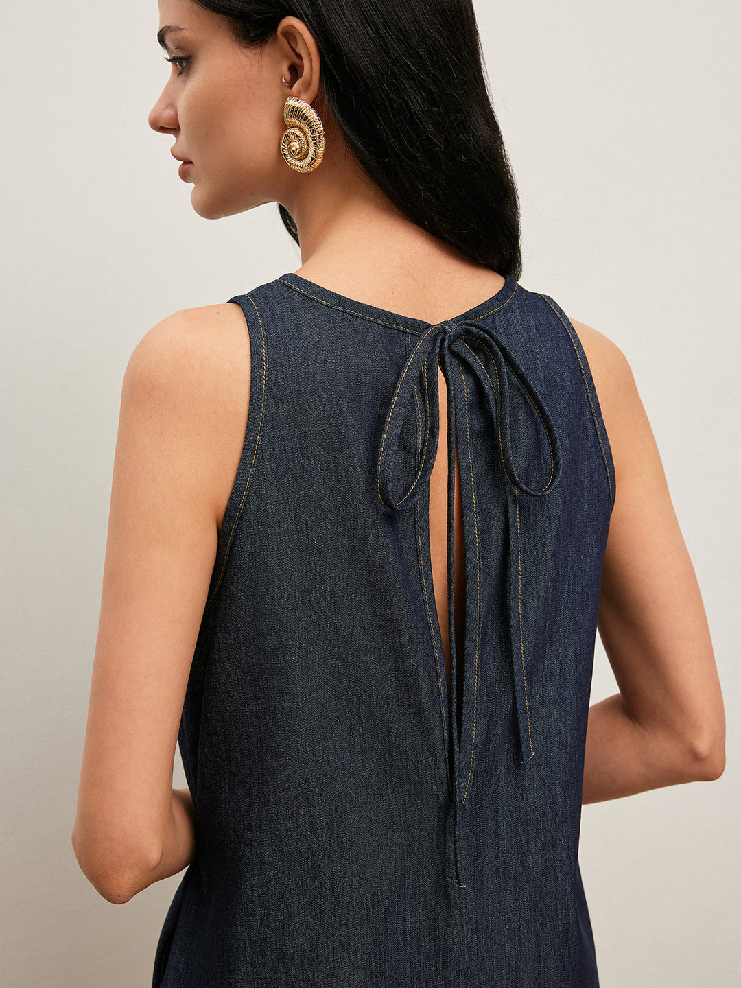 Robe en jean dos noué