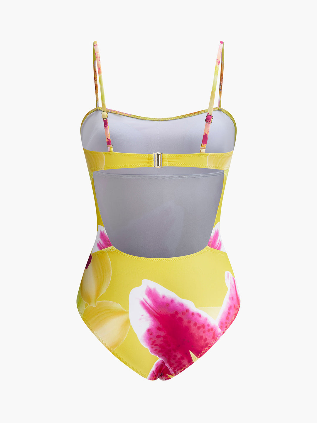 Maillot de bain une pièce fleuri à découpe en jersey