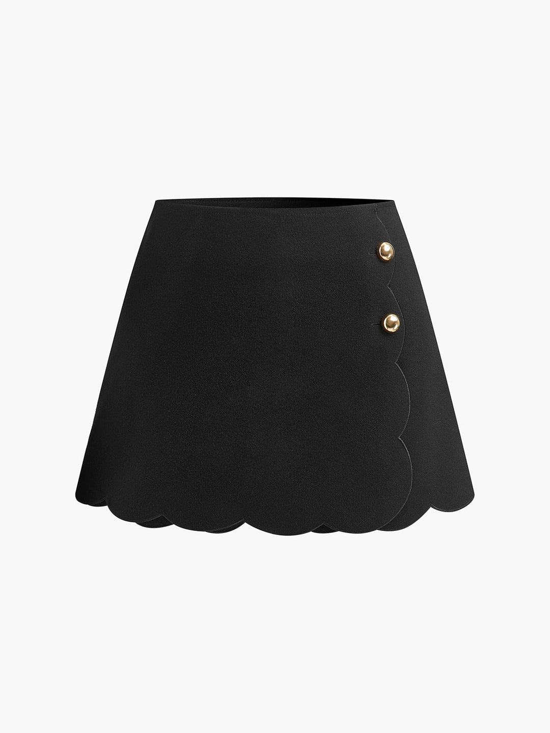Skort à Ourlet Festonné avec Boutons Latéraux