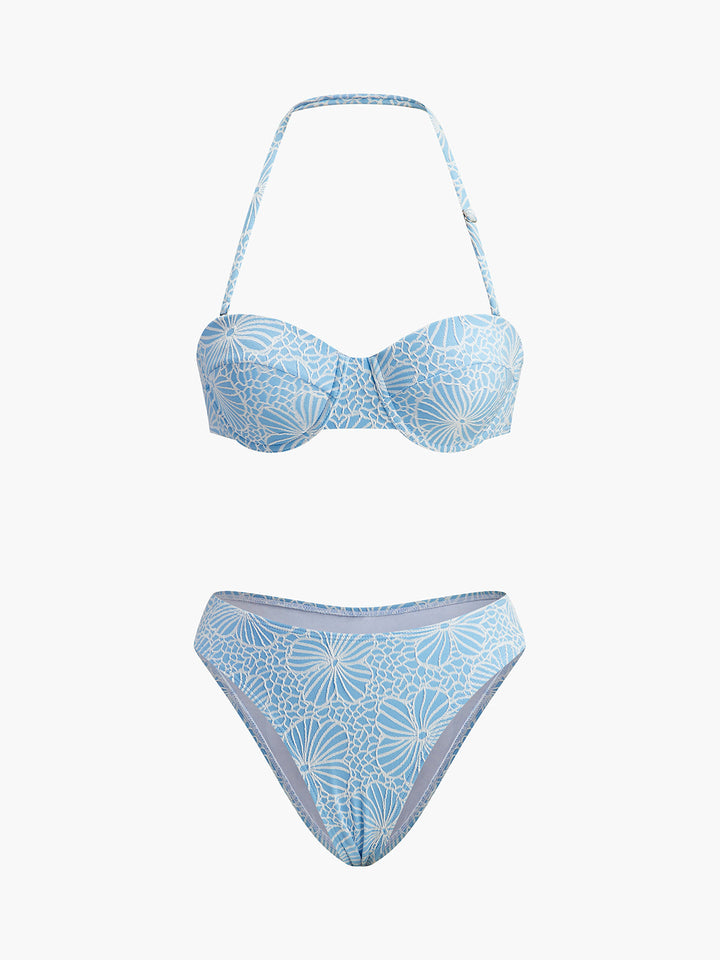 Ensemble Bikini en Dentelle à Bretelles Amovibles