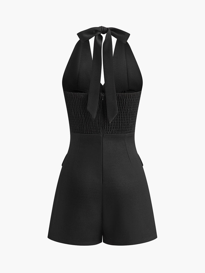 Combinaison sans manches à encolure bain de soleil avec fermeture boutonnée